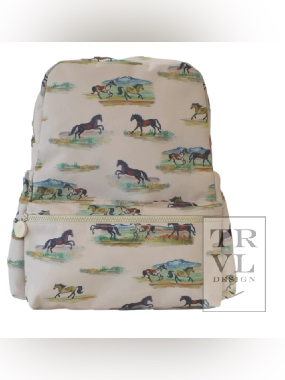 TRVL Backpacker wild horses pockets wipeable western print toddler boys
